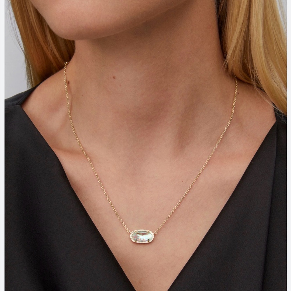 Kendra Scott Gold Necklace with Clear Pendant